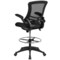 Emma and Oliver Mid-Back Mesh Ergonomic Drafting Chair with Adjustable Foot Ring and Flip-Up Arms